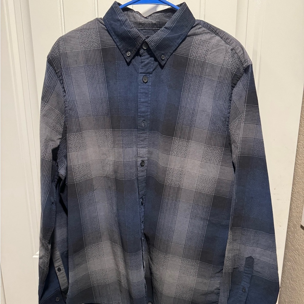 Men's Blue Plaid Shirt